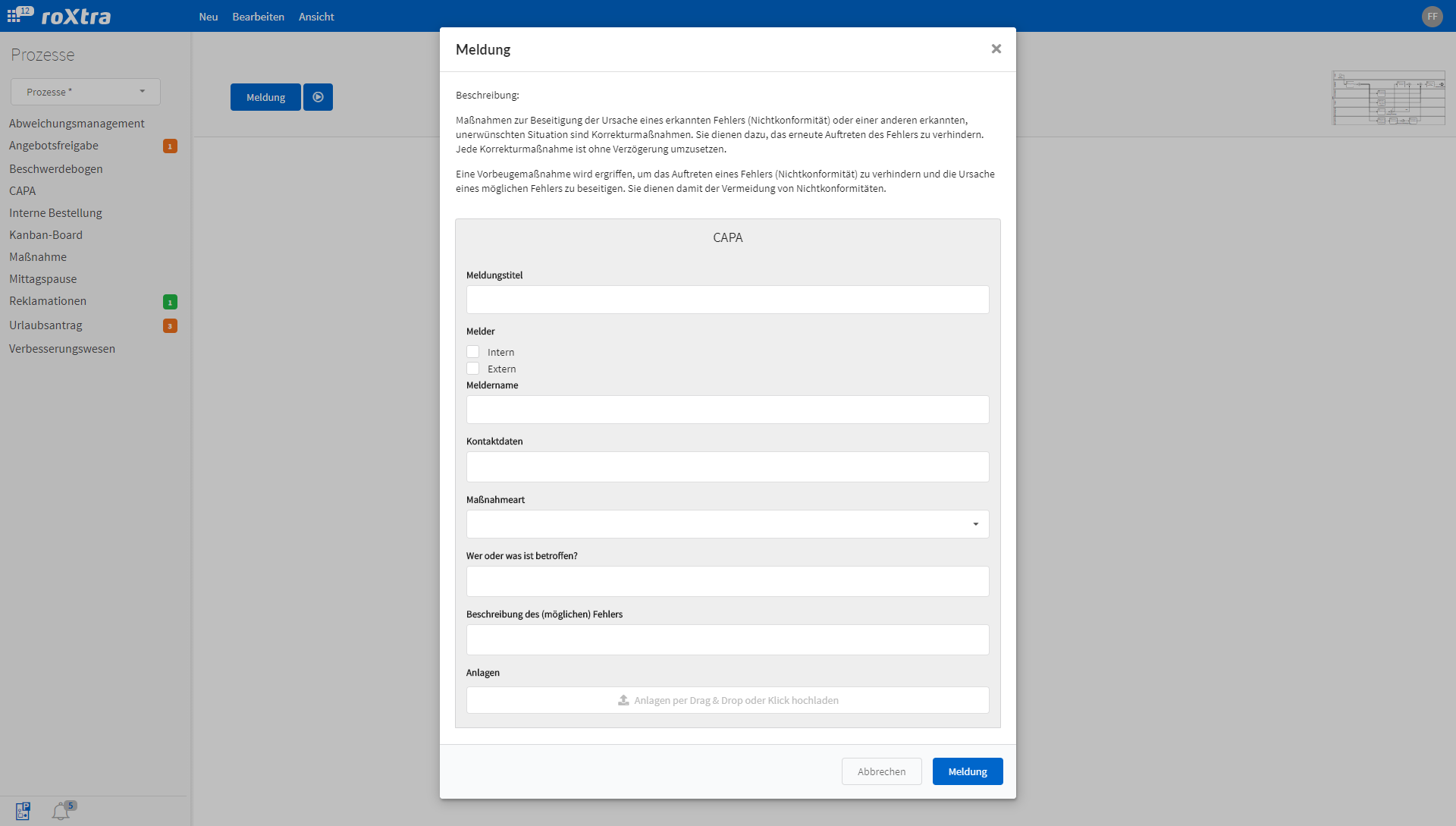 screenshot of roXtra Processes